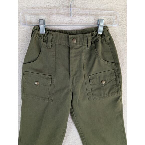 Vintage Boy Scounts BSA Cargo Pants Boys Size 10 Uniform Green Hiking Camping - Picture 8 of 16